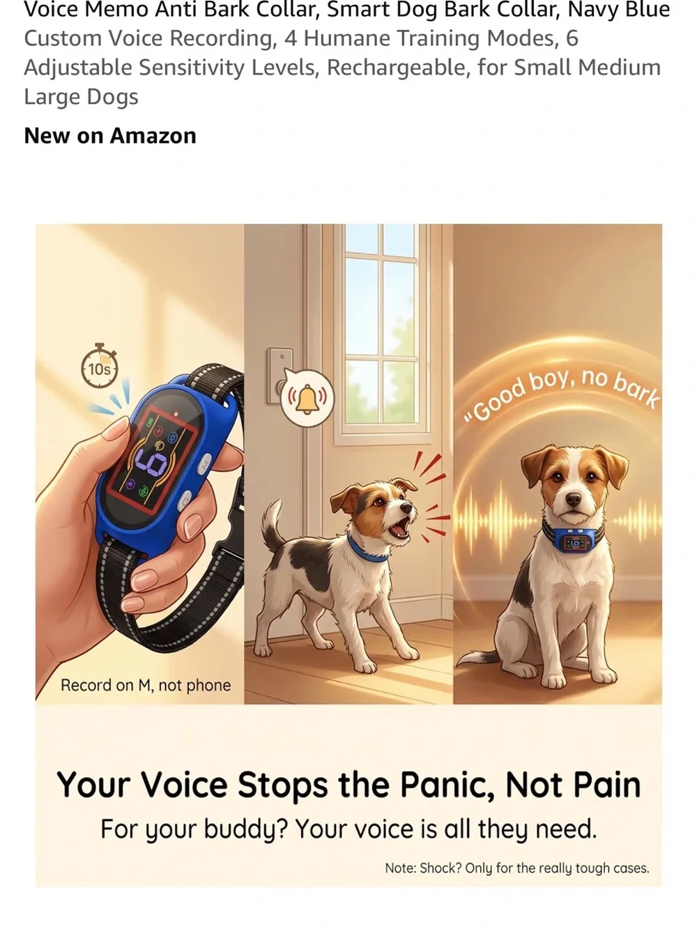 Records your voice anti bark collar new